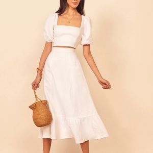 Reformation Yucca Two Piece White Size 4